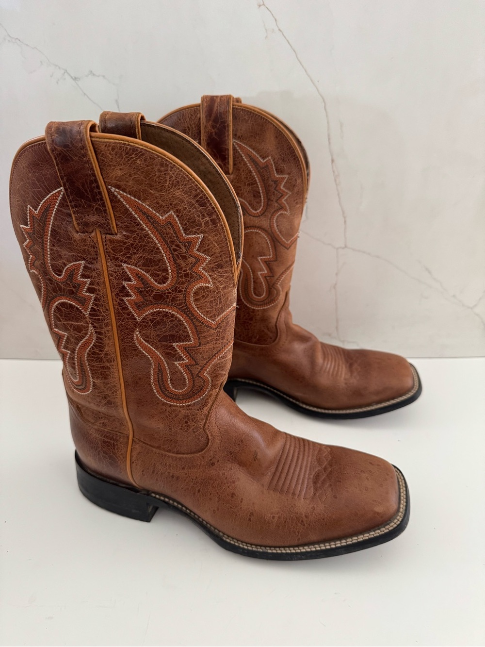 CODY JAMES MEN'S TAN WESTERN COWBOY BOOTS - SQUARE TOE 8.5 -EE